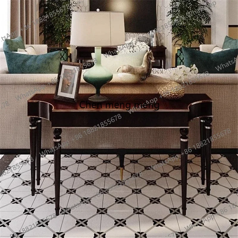 X188 American luxury home solid wood entrance table French ultra-thin sofa back few end view table side against the wall cabinet