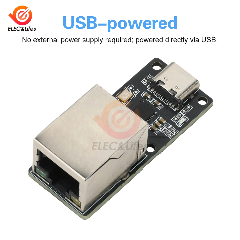 CH397A로 구동되는 USB Type-C-RJ45 어댑터, 외부 전원이 필요하지 않으며 노트북 및 태블릿에 이상적입니다.