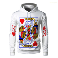 2024 New Playing Cards Poker Print Hoodies King Queen Graphic Sweatshirts For Men Winter Women Funny Tracksuit Boys Clothes Tops