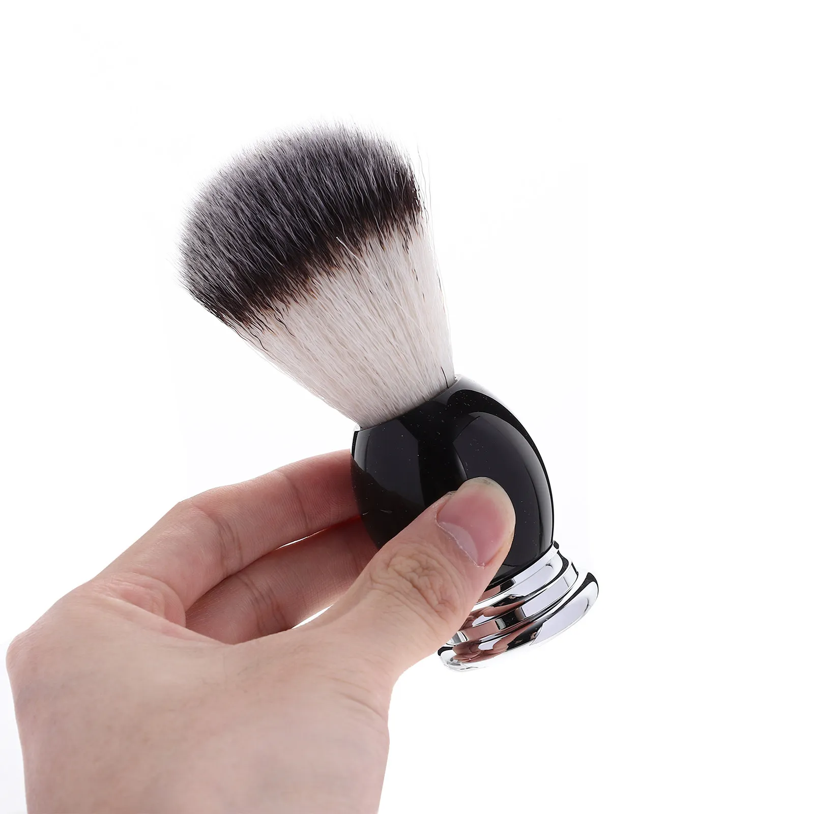 Shaving Brush for Soap Barbershop Style Nylon Resin Bristles Gentle on Skin Deep Cleansing Pore Detox Beard Care Supplies