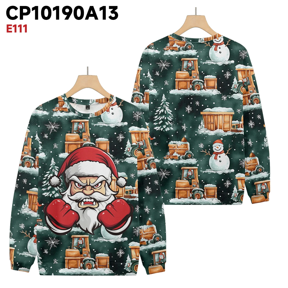 Winter fashion men's and women's sweaters, angry Santa Claus prints, autumn and winter warmth