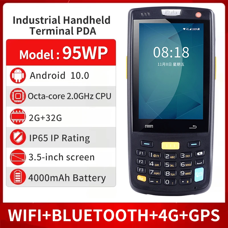 Idata 95 Handheld Terminal Android 10 Wifi Bluetooth 8G Gps Bar Code Scanner Pd…