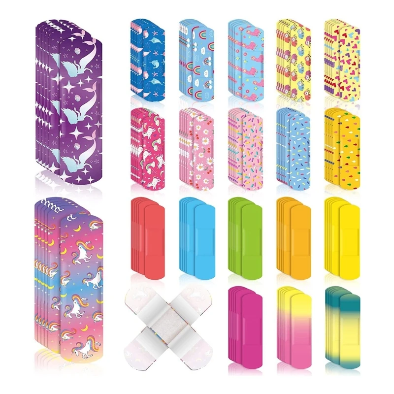 50pcs Child Safe Waterproof Plasters Comfortable Adhesive Bandage Quick Blood Clotting Attractive Designs for Kid Adult