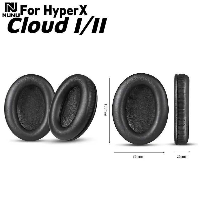 

NUNU Replacement Soft protein leather Memory Foam Ear Pads Comfortable/Durable ForHyperX Cloud II Headphones repair parts
