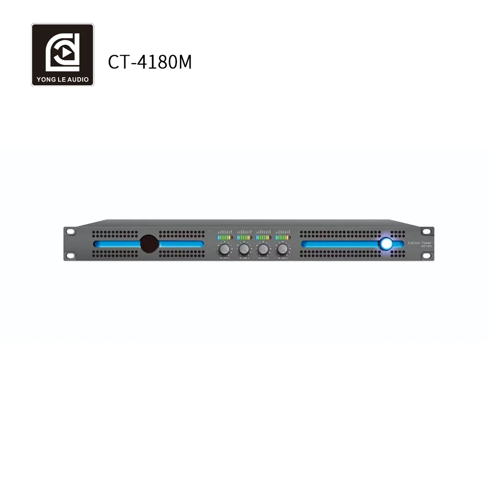 

1U Professional 1800W Subwoofer Amplifier 4-Channel 4*1800W 8ohm Impedance Metal Shell 1800W*4 Class D