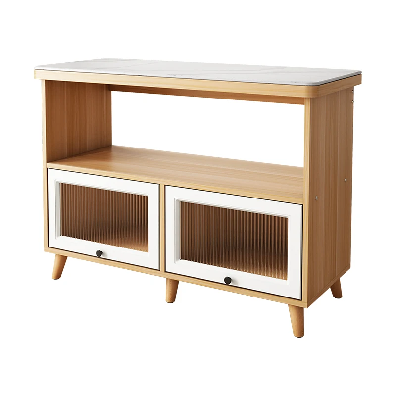 Kitchen Shelf Cabinet Slate Vegetable Cutting Table Floor-to-ceiling Household Multifunctional Microwave Oven Kitchen