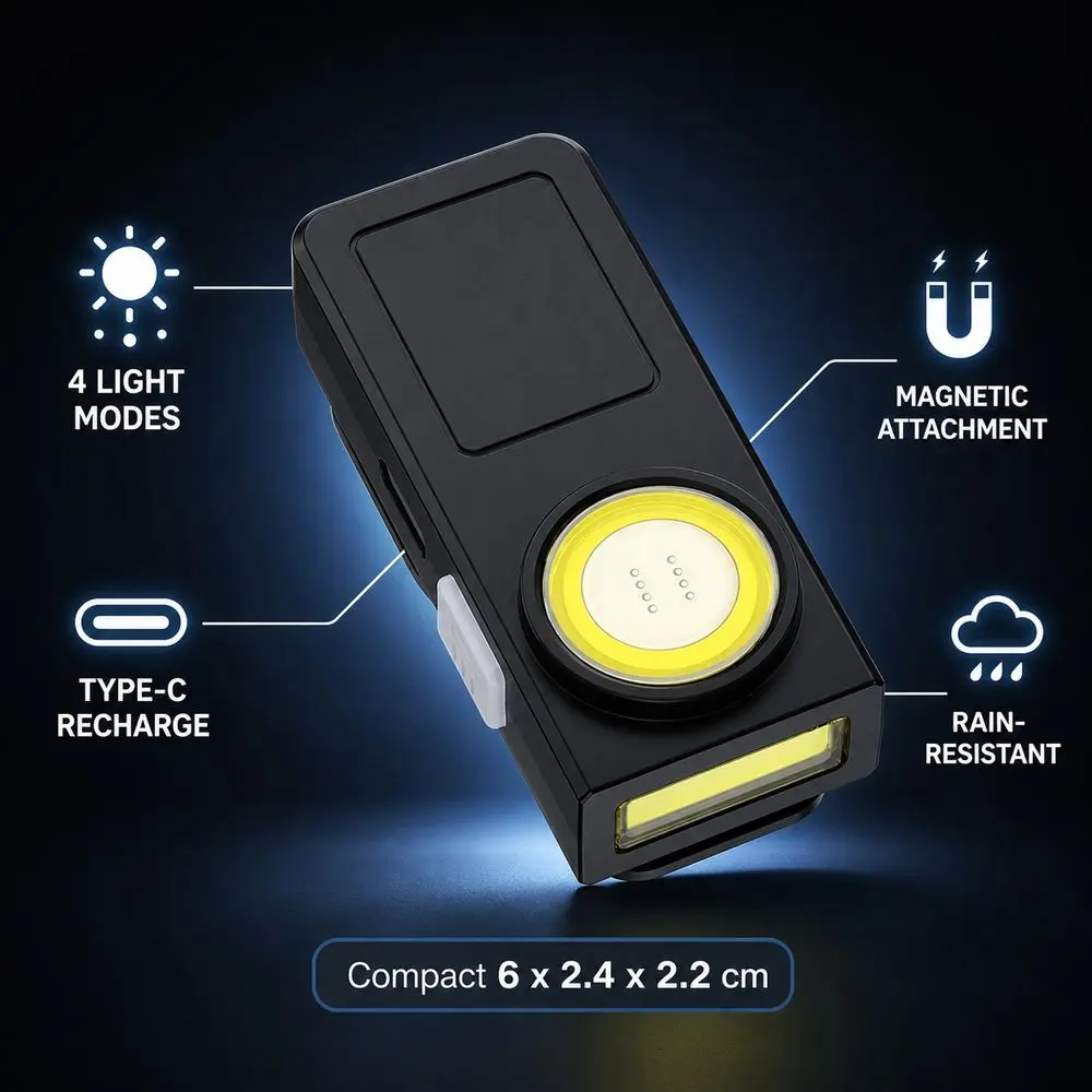 Plastic COB Clip Light Magnetic Attachment Multiple Lighting Modes Magnetic Clip Light Integrated Clip Rain Resistant