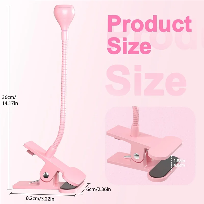 AT02-3W Lampada per unghie a LED Lampada polimerizzante per smalto gel UV Lampada polimerizzante per smalto gel portatile rosa alimentata tramite USB a collo di cigno flessibile