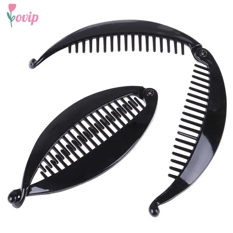 

1PCS DIY Hair Clips Clamp 12cm Fish Shape Hair Claw Clips Banana Barrettes Styling Tool For Women Black Plastic Hairpins