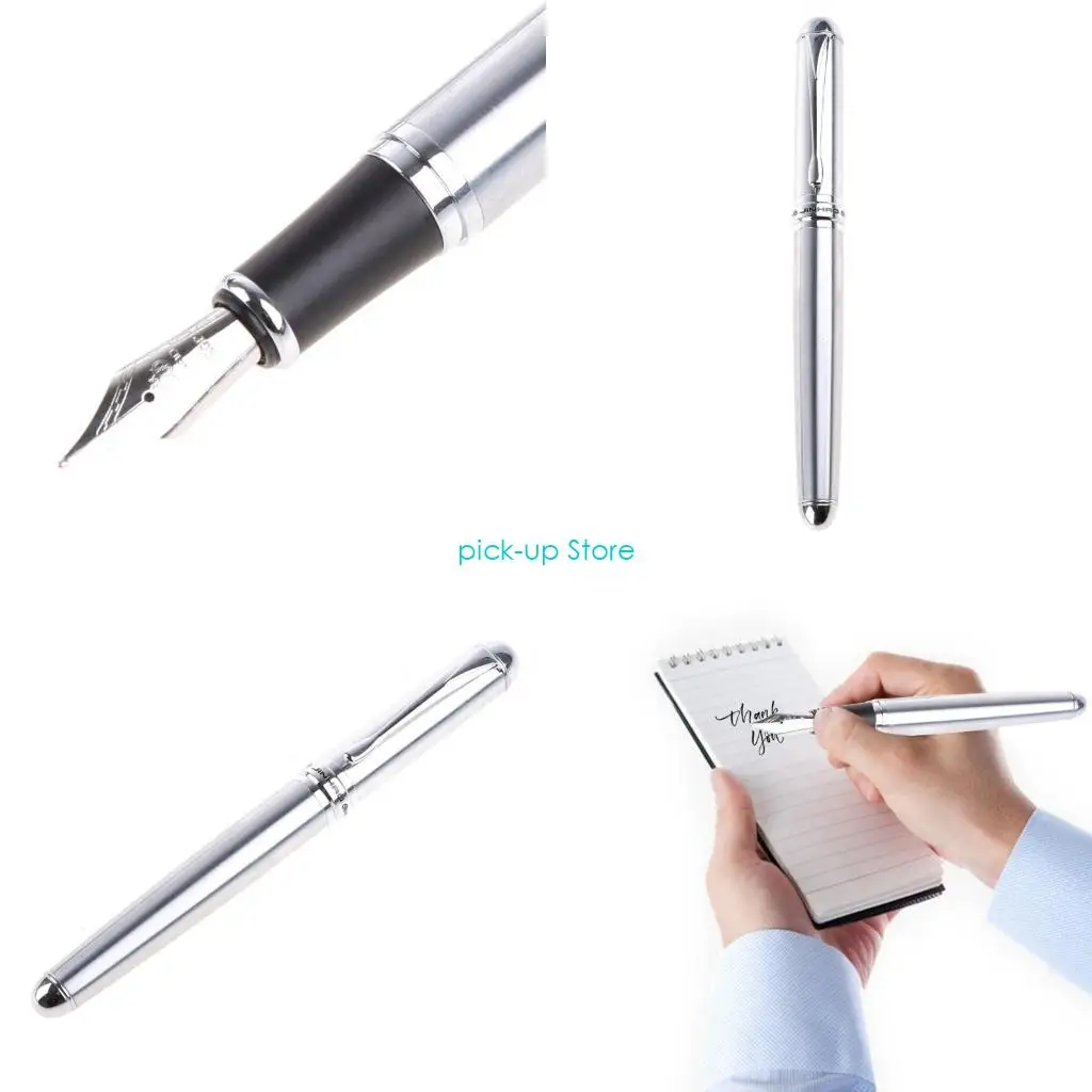 

Q5WA Hot Sold New Jinhao X750 Silver Stainless Steel 18KGP Nib Fountain Pen