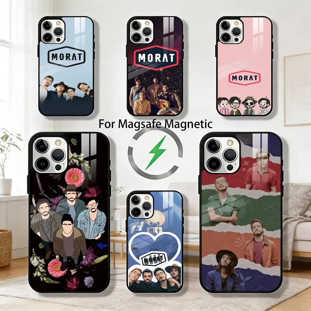 

Band M-Morat Phone Case For iPhone 17 16 15 14 13 12 Pro Max Plus for Magsafe Mirror Wireless Magnetic Cover