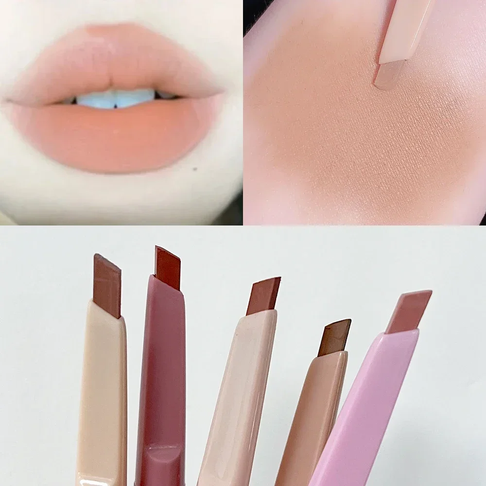 5 Colors Matte Lip Liner Lipstick Pen Waterproof Lasting Plump Velvet Lipstick Natural Outline Lips Line Pen Lip Makeup Cosmetic