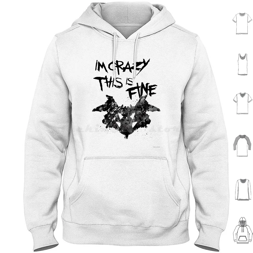 Insane Hoodies Long Sleeve Insane Mad Crazy Rorschach Madness Dark Gothic Darkness Inferno