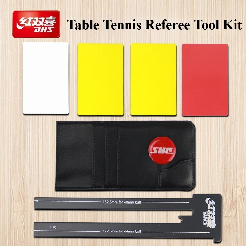 

DHS RF102 Table Tennis Match Referee Tool Ping Pong Measurer / Toss Pin / Yellow Card /Long Pips Rubber Measuring Card 1set