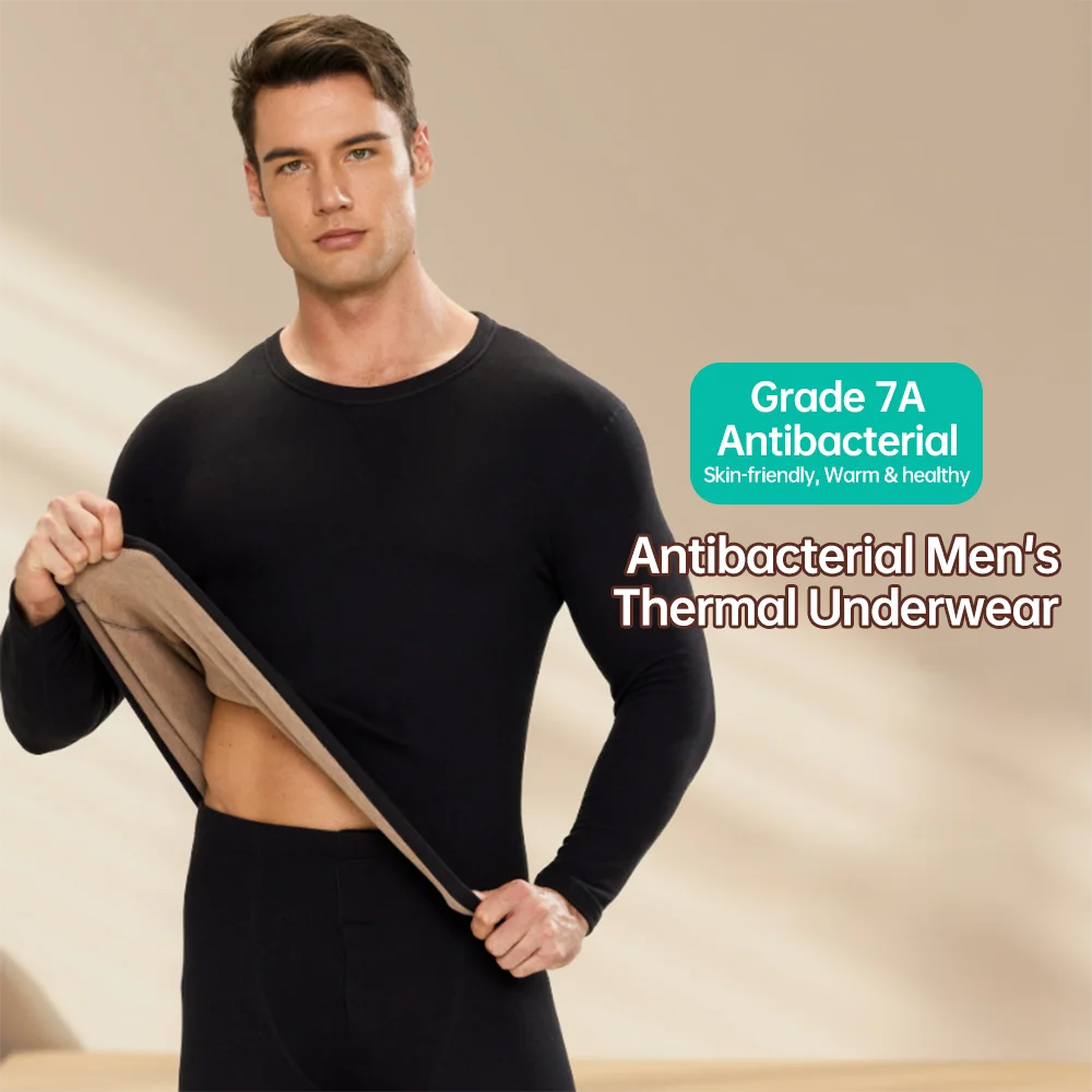 

Autuwn зимнее мужское термобелье с длинными рукавами, футболка с круглым вырезом, тонкая рубашка, мужское черное нижнее белье, теплый топ