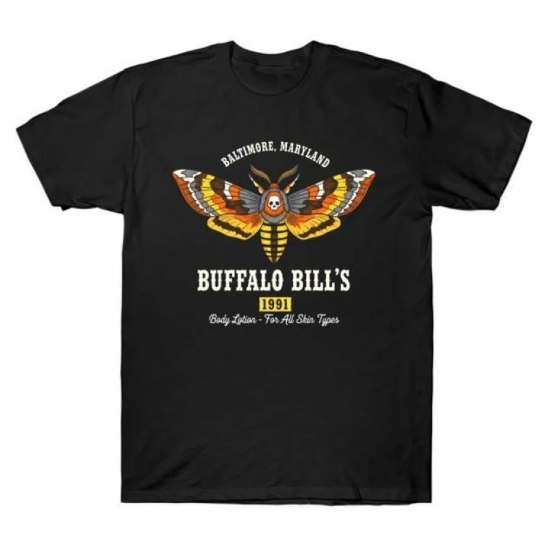 

Buffalo Bill's Moth Silence of the lambs Horror movie Hannibal Gift t shirt Dr Lecter Scary Cannibal Graphic Clothes All size T