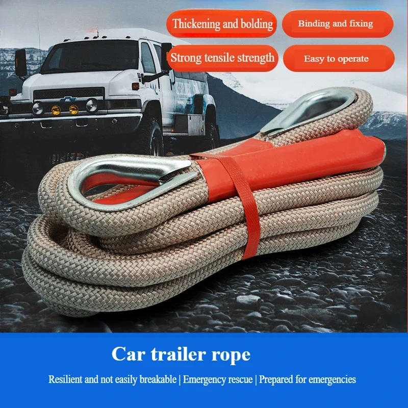 Thickened and thickened wire rope for car towing, strong towing rope for trucks, road rescue towing rope