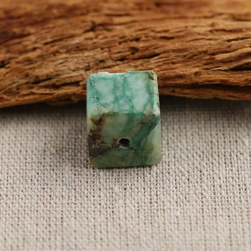 B&F Cube Chrysocolla Pendant Beads, Handmade Natural stones beads, Polished Stones for jewelry Making Supplies