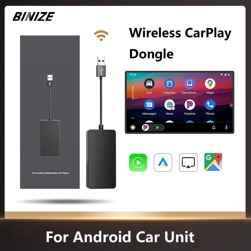 

Binize Wireless CarPlay Dongle Wired /Wireless Android Auto Mirrorlink Car Multimedia Player Bluetooth For Android Car Unit Auto