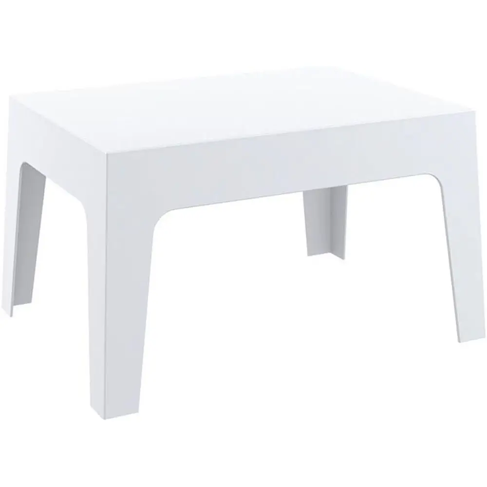White Commercial-Grade Resin Outdoor Coffee Table