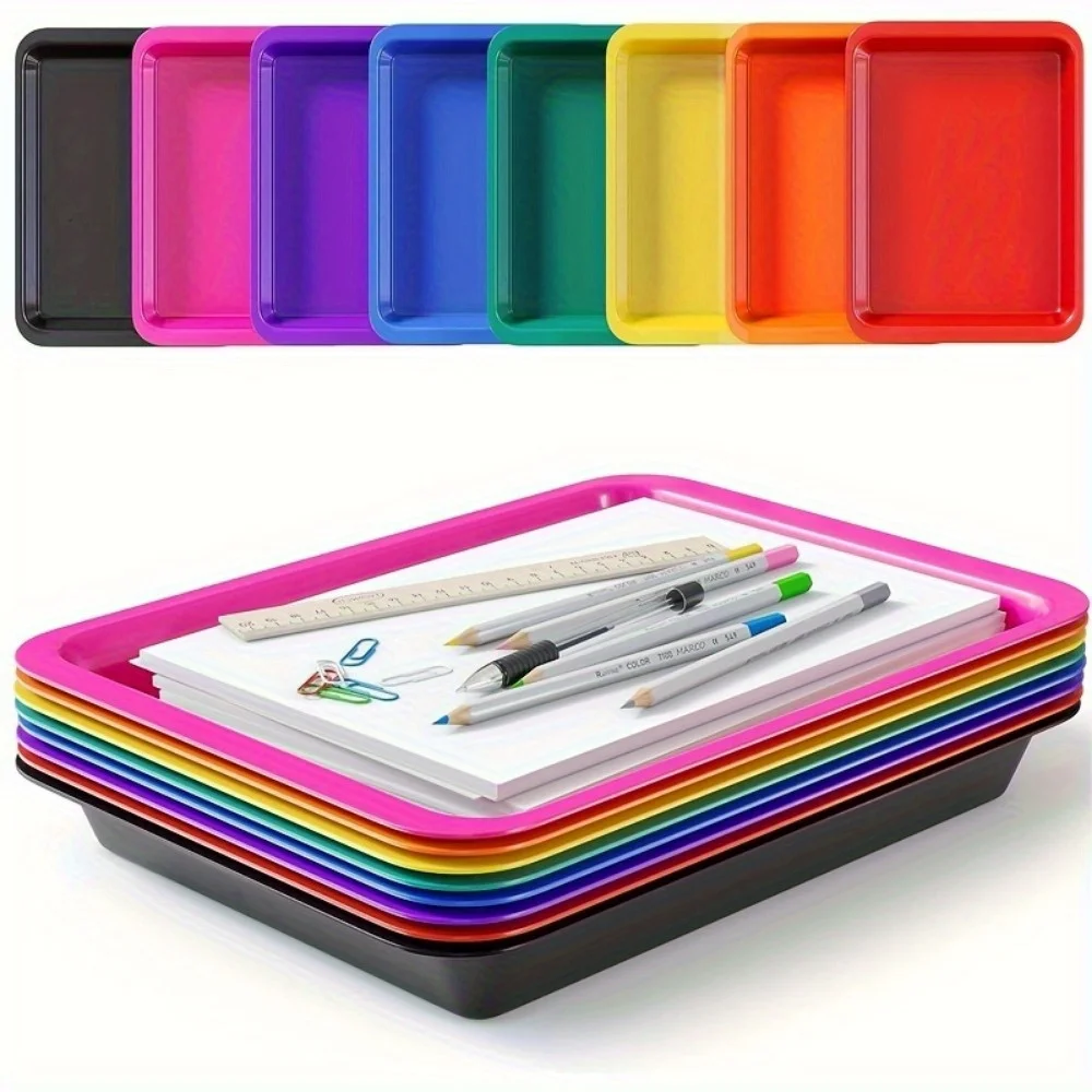 Bandeja de plástico: organizador de almacenamiento para juegos creativos, arena, manualidades y pintura, contenedores de almacenamiento para organización del hogar