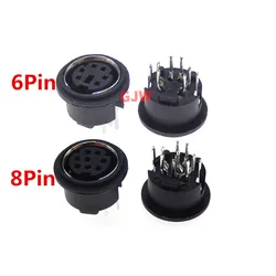 2PCS 6Pin 8Pin Mini DIN Female Socket Adapter 6 8Poles PS2 Circular DIN Jack Terminal PCB Chassis PC Computer Connect Connector