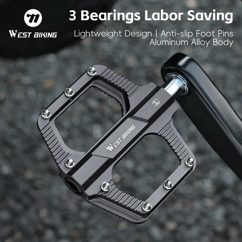 

WEST BIKING 3 Bearings Bicycle Pedals Ultralight Bike Pedals MTB Road Waterproof Anti-slip Cycling Pedals Bicycle Accessories