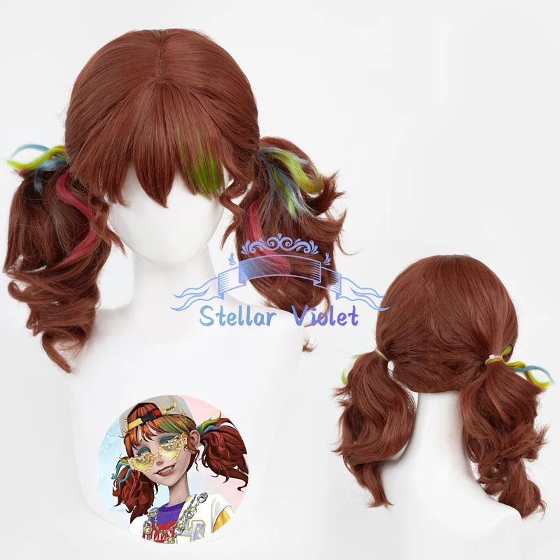 Парик для косплея Cheerleader Lily Balier, термостойкий игровой Identity V, синтетические парики для косплея Cheerleader, 50 см, коричневый/черный, белый парик