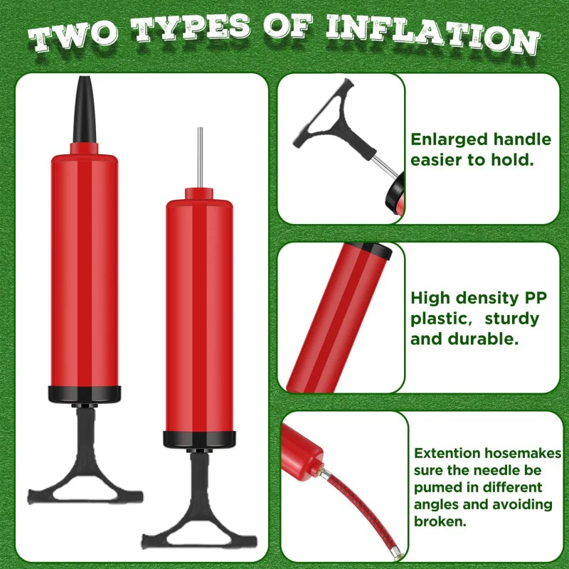 Set pompa a sfera da 9 pezzi tubo flessibile pallavolo calcio basket con pompa ad aria a mano ad ago gonfiatore a sfera a palloncino durevole portatile
