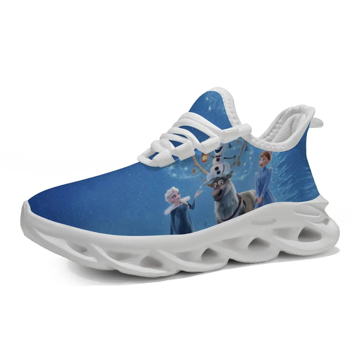 Frozen Elsa Anna Olaf Sven Sneakers blu Suola bianca Scarpe per bambini per ragazzi Ragazze Sneakers morbide Scarpe da corsa sportive di moda