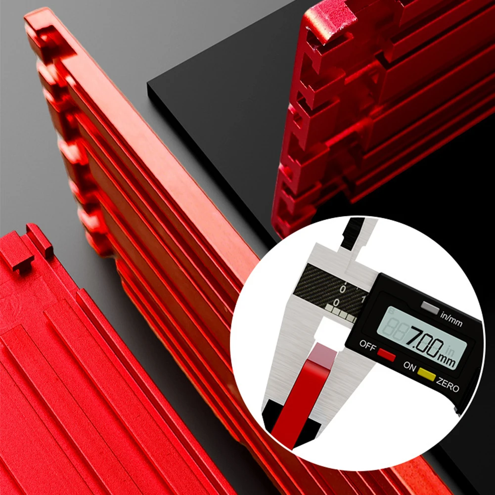 Woodworking Projects Red Cutting Guide Rail Movable Backrest Fits Various Board Widths Millimeter-precision Scale