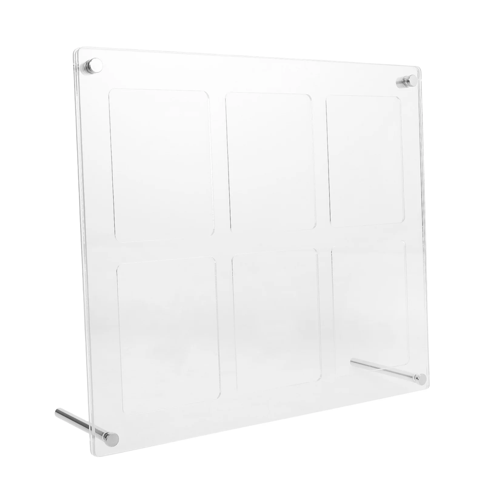 

Acrylic Photo Frames 6 Grid Clear Desk Floating Picture Frame Collage Insert And Support Stand For Home Wedding Desktop Display