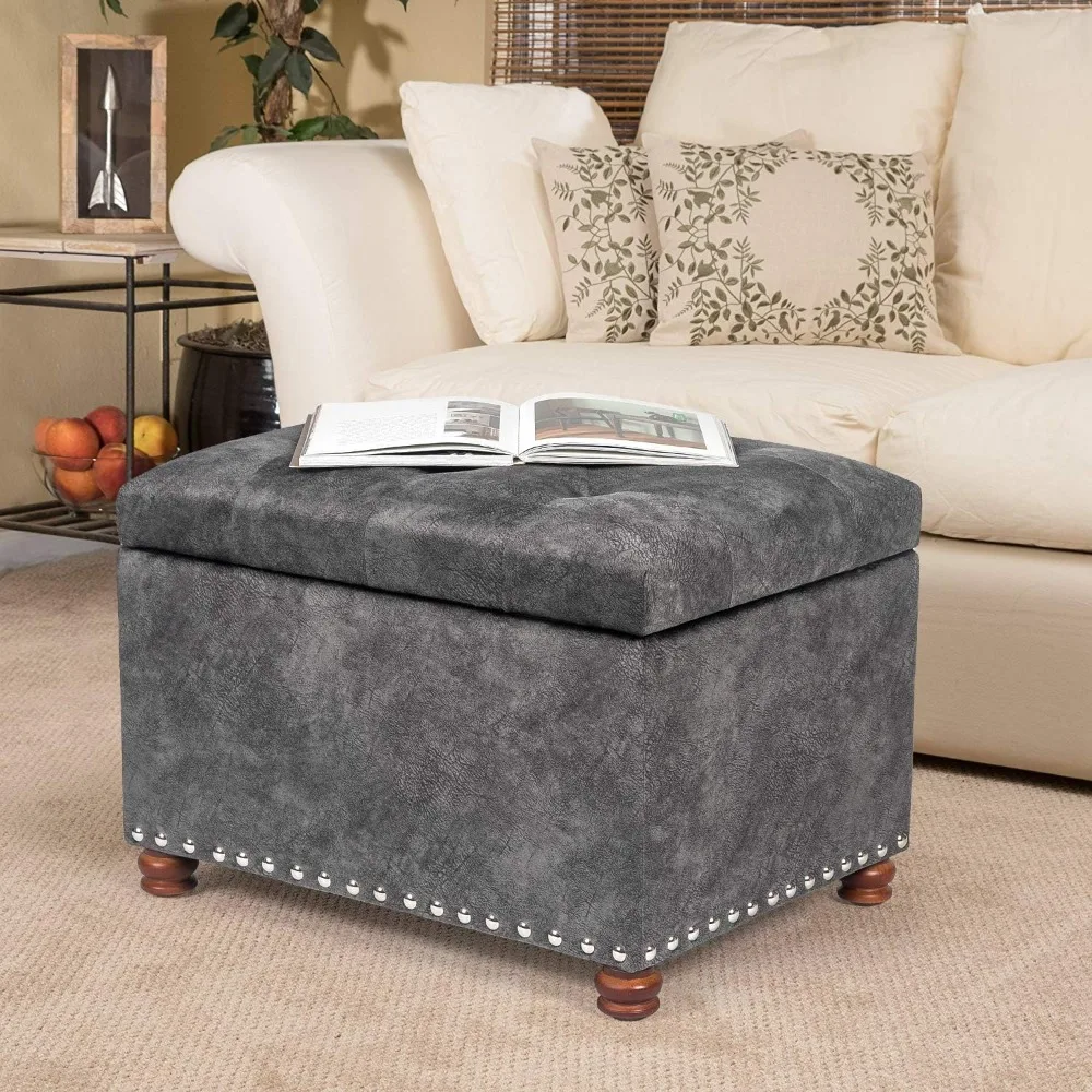 

Storage Ottoman Bench Foot Rest Stool Coffee Table with Lift Top (Gray)