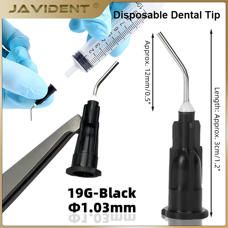 100pcs/Pack Dental Pre Bent Dispensing Tip Irrigator Bent Needle Etchant Resin Flow Composite Tips Disposable Applicator