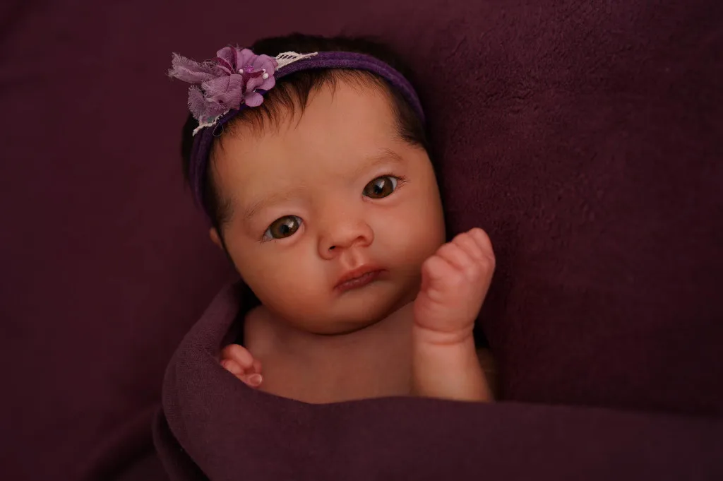 Kit de boneca reborn inacabada e sem pintura de 19'' Jule peças DIY com corpo e olhos de pano