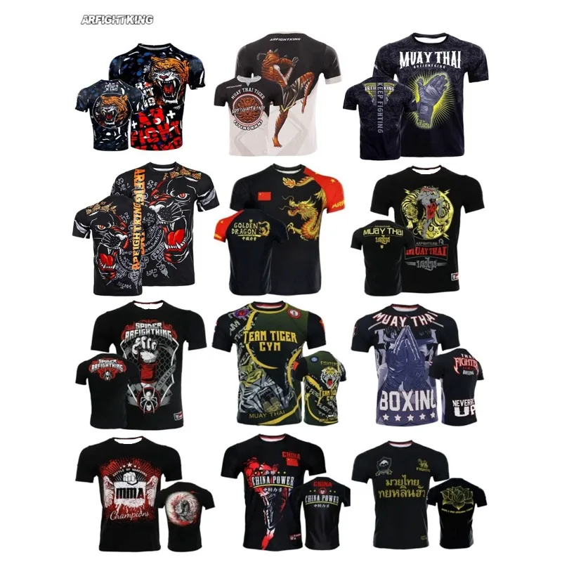 

Men's Quick Dry Summer Sport T-shirt Short Sleeve Casual O-Neck Fitness Loose Top for Boxing And Wrestling