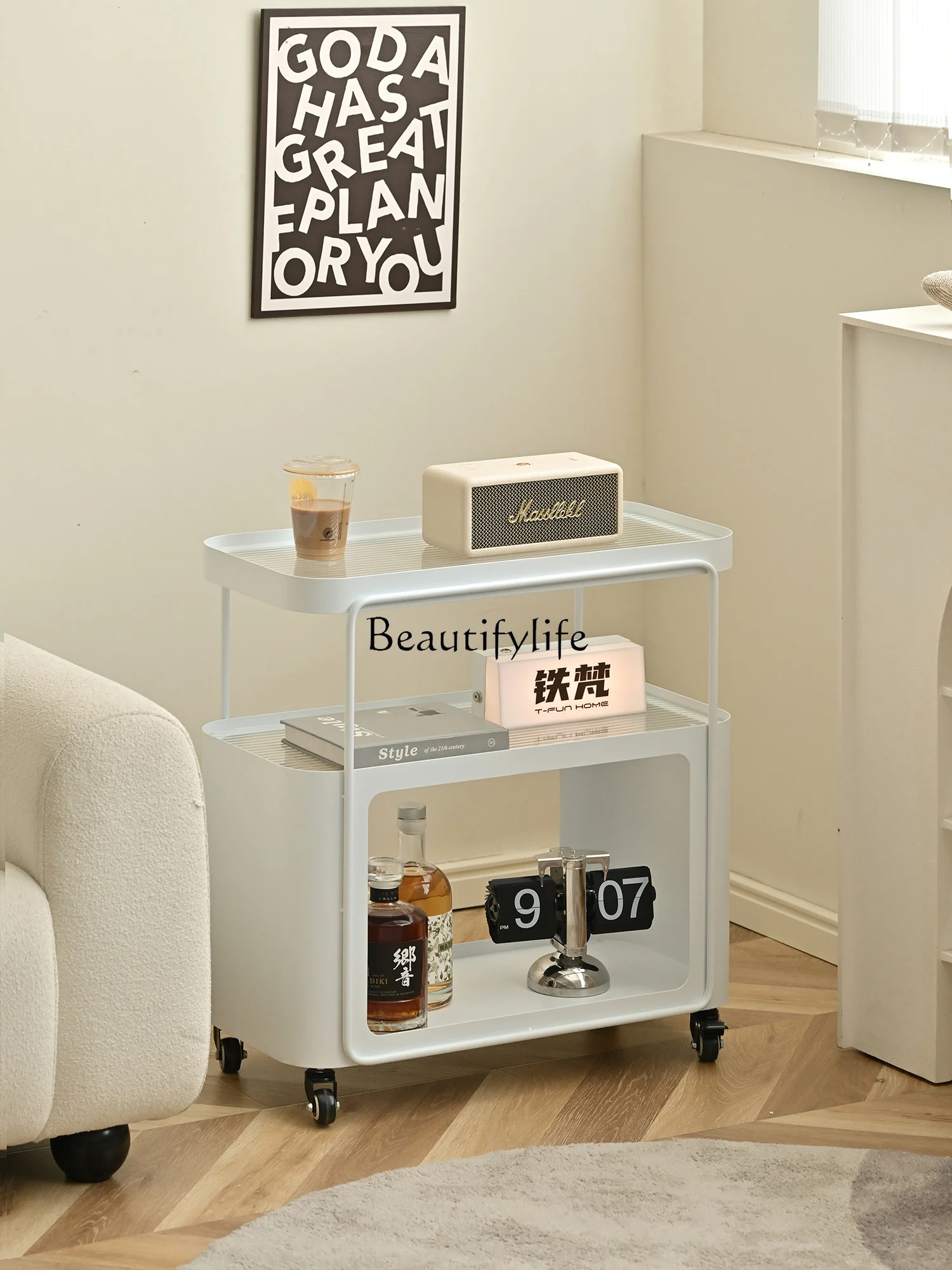 

yj32 Living room removable mini coffee table creative cart side cabinet