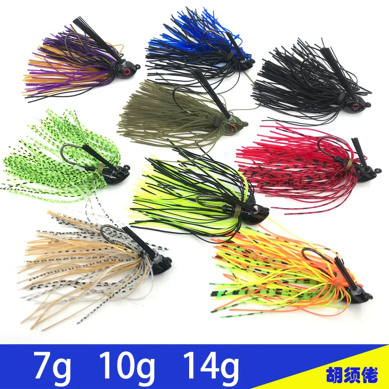 

Mustard Whisker Silicone Skirt, Foreign Trade, Road Asian Accessories, Fake Bait, Jig Composite Glitter, Lead Hook, 7g, 10g, 14g