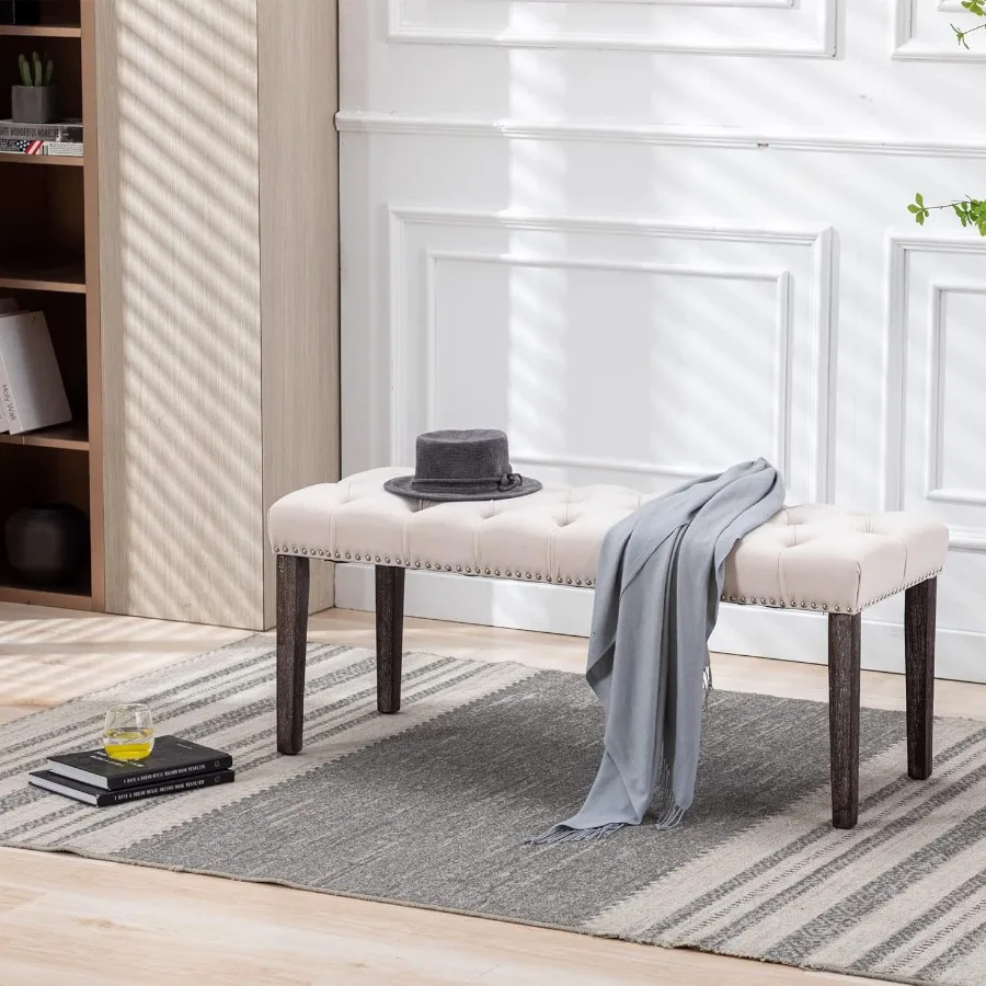 مقعد عثماني معنقدة من القطيفة مع تنجيد مخملي أنيق ومسند للقدمين ومقعد مميز لمدخل غرفة الطعام وغرفة المعيشة #1