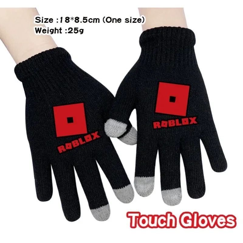 Warme mode bedrukte gebreide handschoenen Roblox Anime Game Creative Cartoon Thema Unisex Winterhandschoenen Kerst Cartoon Verjaardagscadeau