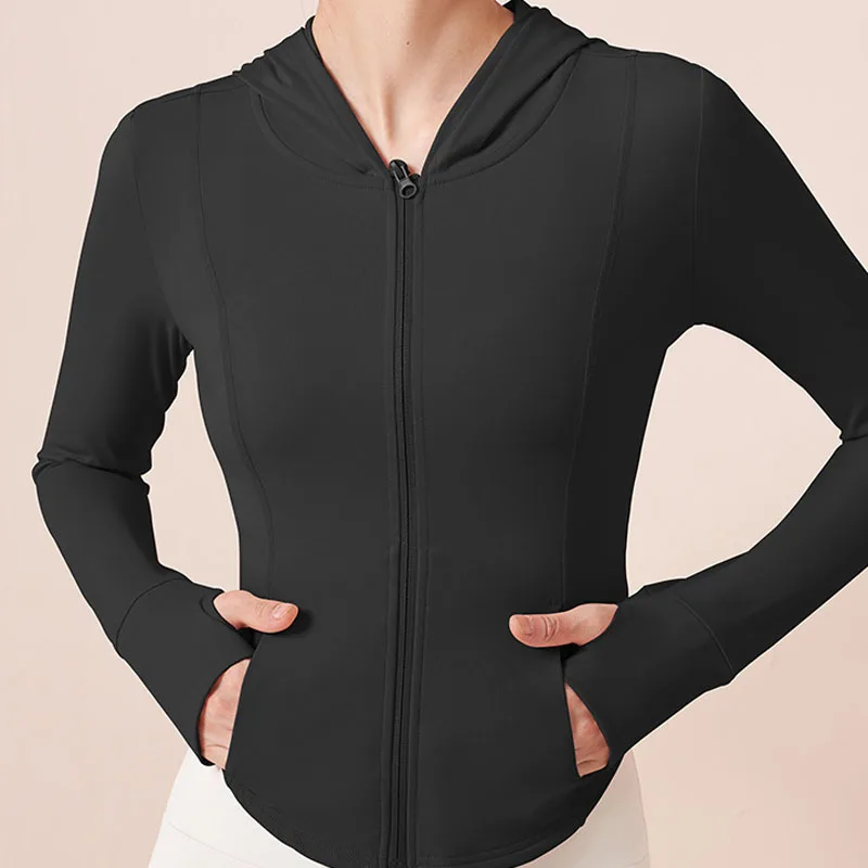 PINGNIAO-Chaqueta deportiva con capucha para mujer, ropa de protección solar, transpirable, anti-UV, ajustada, elástica