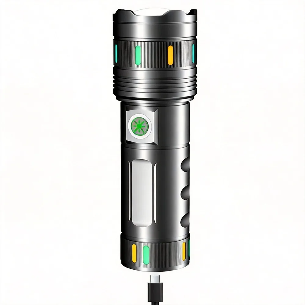 Zoomable Long Distance Flashlight Portable Multifunctional Super Bright Long Endurance Torch for Outdoor Emergency Lighting