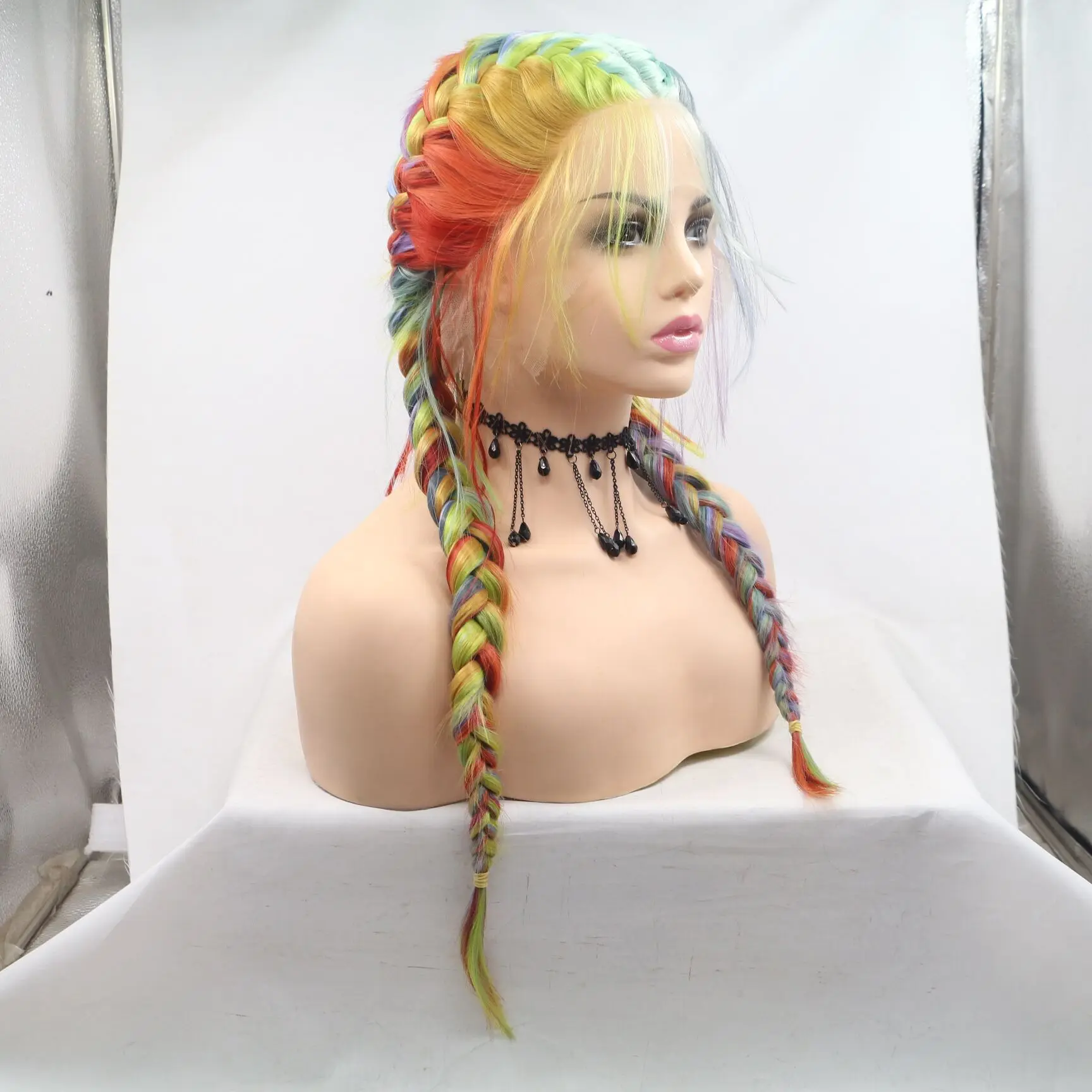 Peruca de arrasto, peruca cosplay, peruca sintética, peruca dianteira do laço ombre, perucas femininas, cabelo longo, peruca da rainha do arrasto, 24 polegadas, peruca ondulada