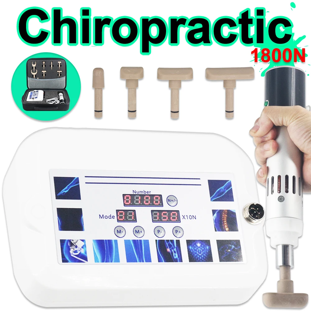 

Professional Chiropractic Gun 10 Head Adjustable Spine Chiropractic Adjustment And Body Muscle Massage Relaxation Tool New 1800N