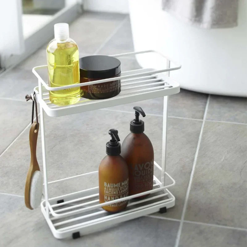 

Transparent Bathroom Shelf Metal Painted Towel Rack Multipurpose Storage SpaceEfficient Organizer Compact Wall Mounted Modern