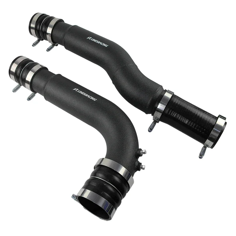 

For 2007.5-2009 Dodge Ram Intercooler Pipe & Boot Clamp Kit 2500 3500 6.7L Diesel Turbo Performance Black Wrinkle Aluminum