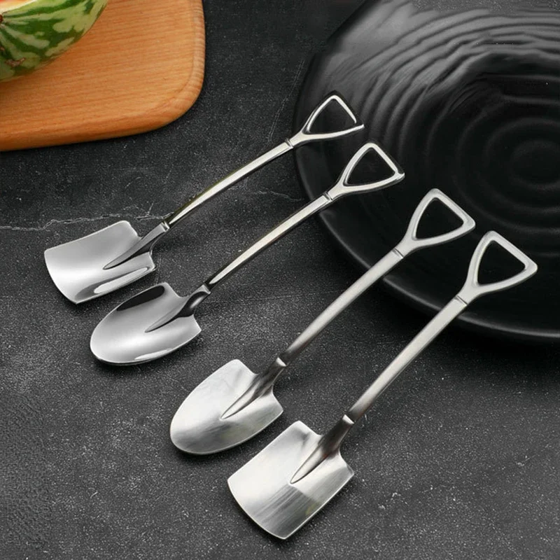 NewCreative Coffee Spoon Cutlery Set Fruit Spoons Dessert Ice Cream Spoon Scoop Shovel Birthday Gift Watermelon Shovel Tableware