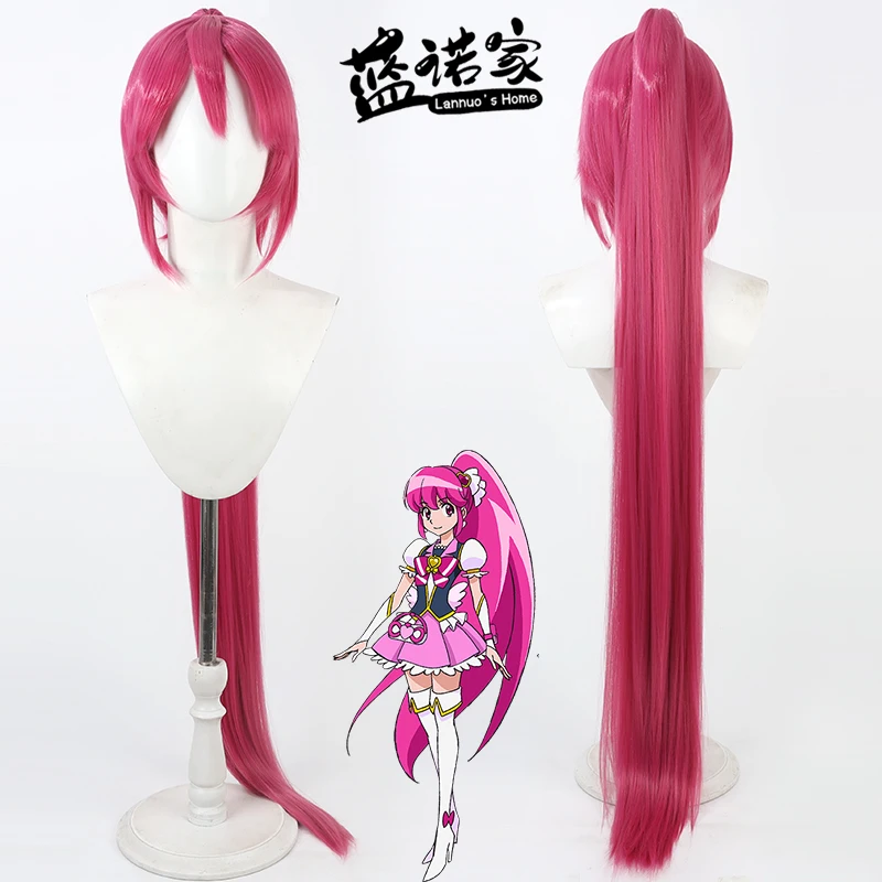 

Аниме Pretty Cure Happiness Charge Cos Косплей Парик Хэллоуин Карнавал Вечеринка Опора Синтетические волосы Термостойкое волокно + Кепка для парика