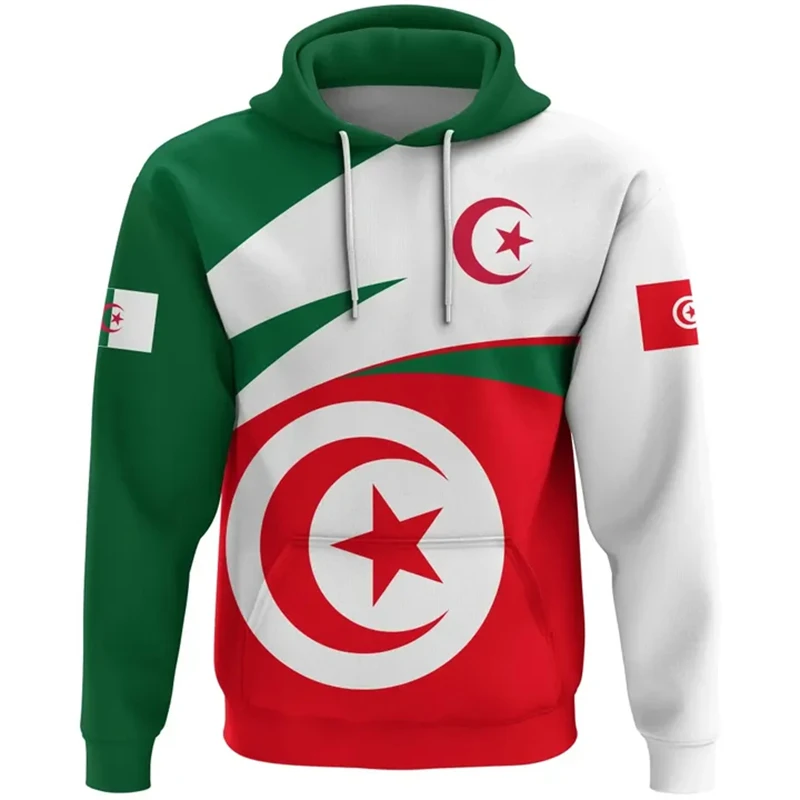 

Vintage DZ Algeria Flag Street Print Clothing Men Hip Hop Personality Hooded Sweatshirts Fashion Hoodies Long Sleeve Pullovers