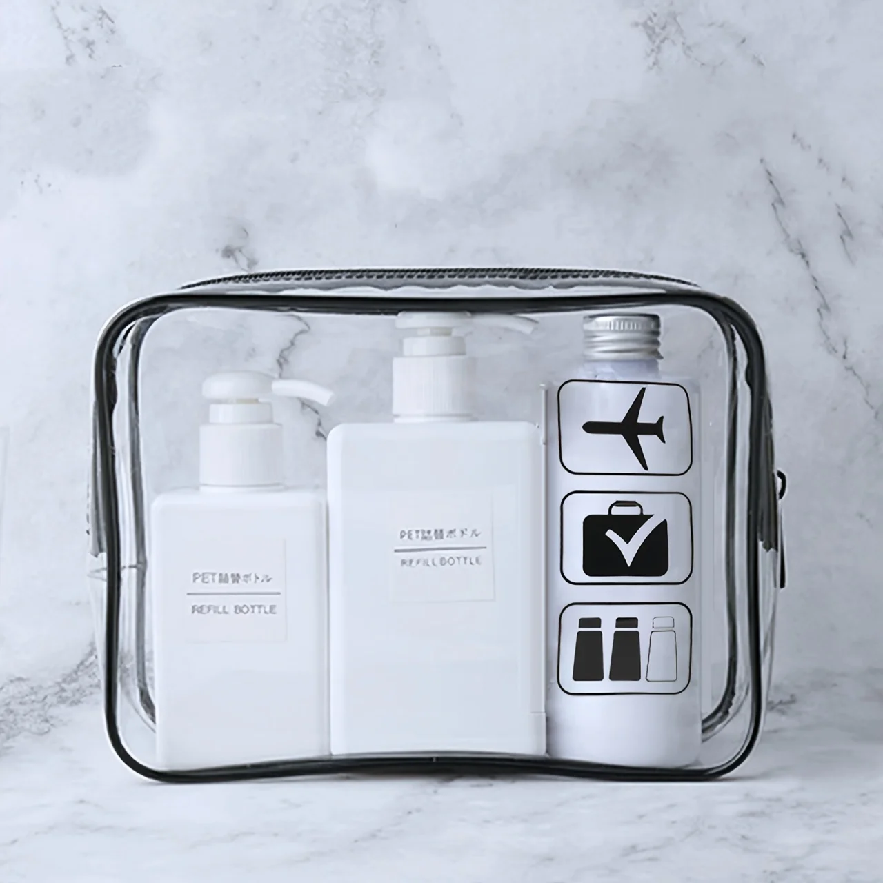 TSA Approved Clear Toiletry Bag - Durable PVC Travel Makeup Cosmetic Organizer with Zipper Closure, Travel Accessorie